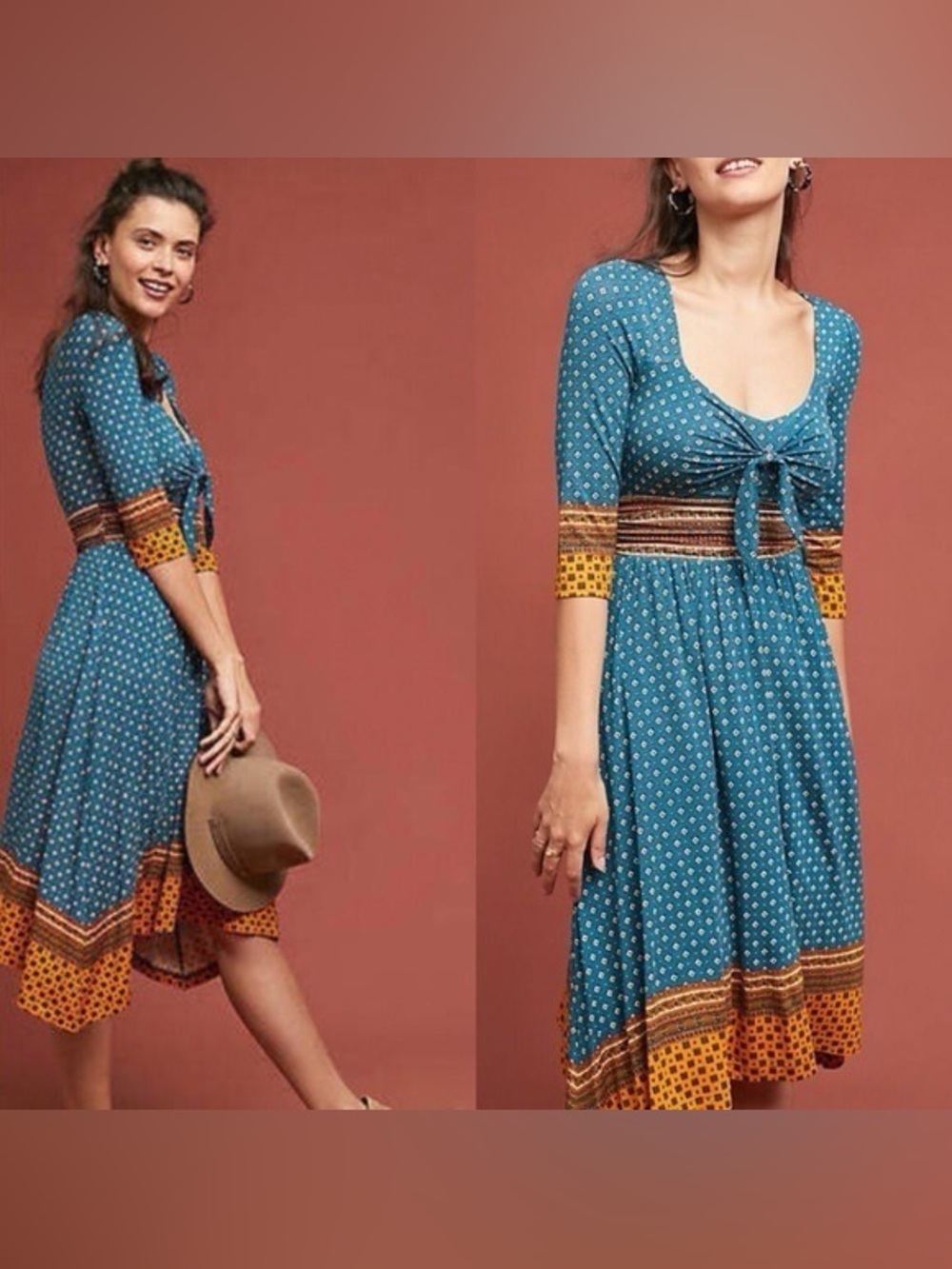 Maeve by Anthropologie Tie-Front Midi Dress